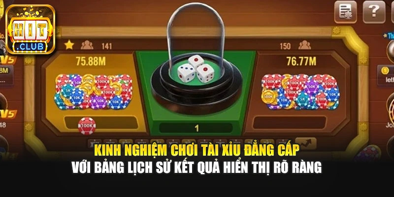Kinh nghiệm chơi tài xỉu đẳng cấp với bảng lịch sử kết quả hiển thị rõ ràng